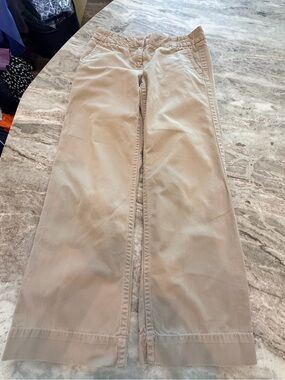 J.Crew Factory Broken In Chino Wide Leg Khaki Pants Women’s 6 petite